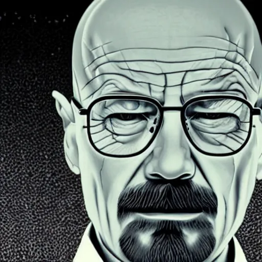 Prompt: walter white turning into a fractal