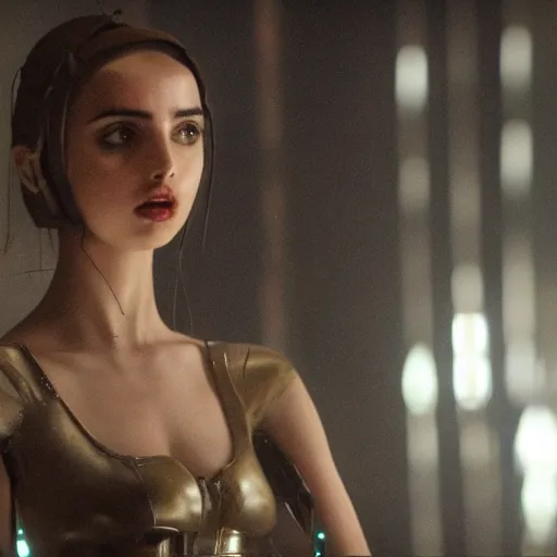 Image similar to Ana de Armas as gynoid in doorway in Blade Runner,