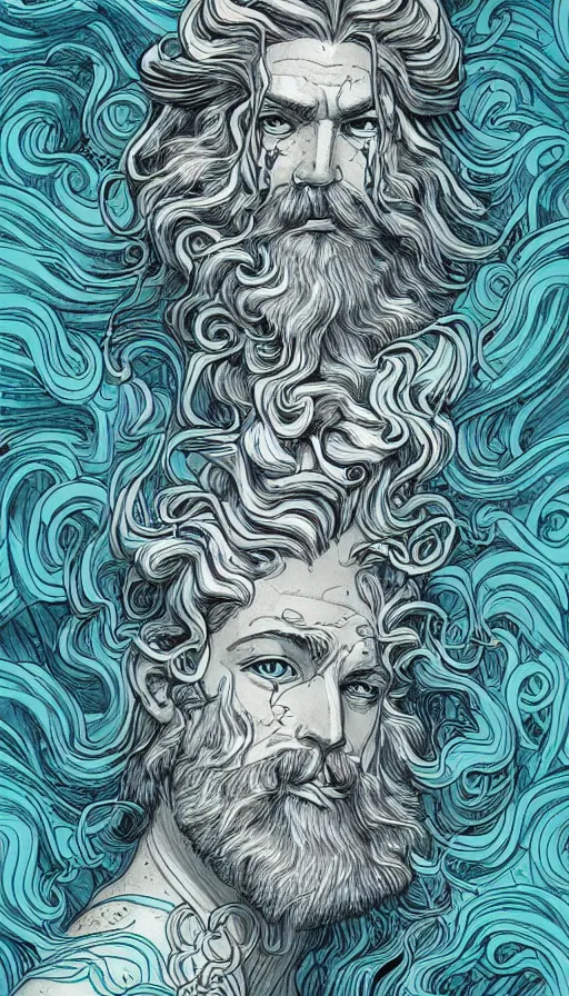 Image similar to zeus, gods, cloudy,highly detailed, Digital painting, Refreshing, Trending on Artstation, Illustration by James Jean