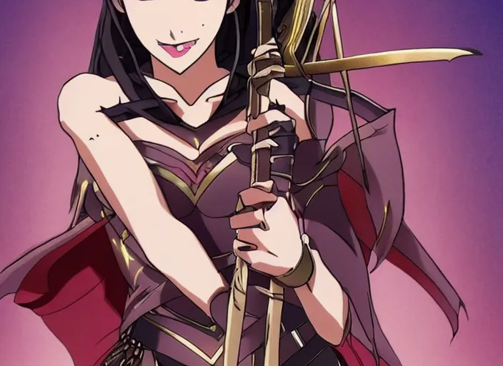 Prompt: gal gadot screenshot from demon slayer 鬼滅の刃 anime gal gadot