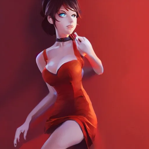 Prompt: conceptual artwork of a full body of a beautiful and cute shortstack anthropomorphic female cat, in a red dress, by greg rutkowski, rossdraws, jay naylor, matte painting, high contrast, furry art, artstation, deviantart, pixiv trending