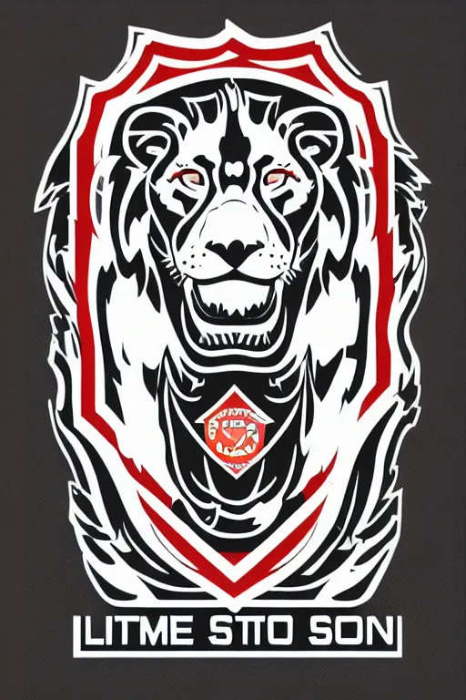 Image similar to in the style of max prentis and deathburger and laurie greasley a vector e-sports vector logo of a police lion, highly detailed, colourful, 8k wallpaper