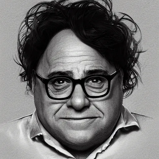 Image similar to portrait of danny devito, highly detailed, digital painting, artstation, concept art, sharp focus, illustration, art by artgerm and greg rutkowski and alphonse mucha