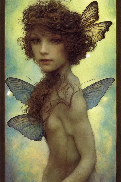 Image similar to portrait of a beautiful faerie, golden ratio, detailed, rainbowshift, by jean - baptiste monge, maxfield parrish, john william waterhouse, brian froud