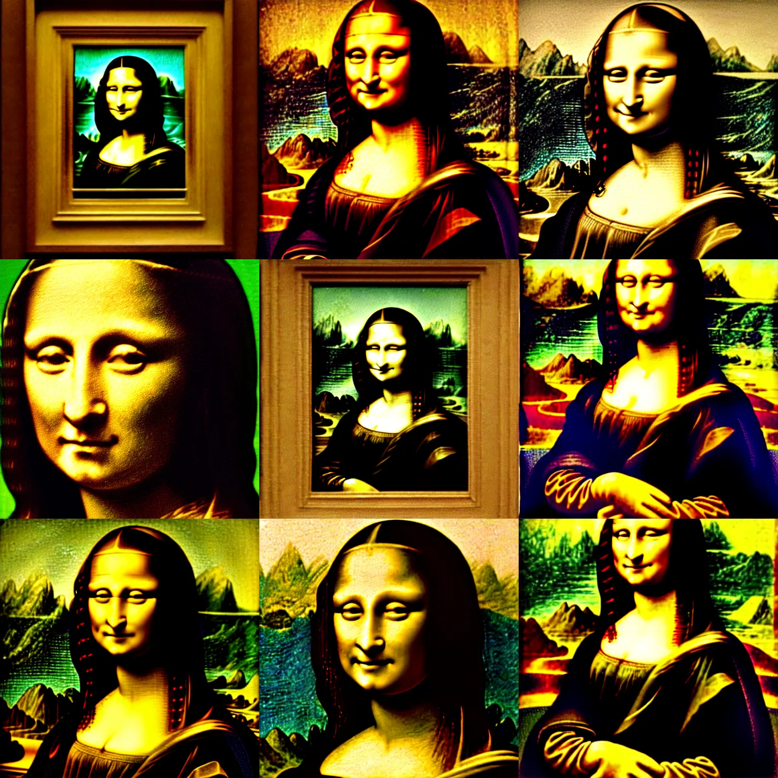 Prompt: a photo of the carved and colored bust of mona lisa, made by leonardo da vinci