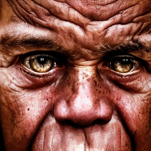 Prompt: high quality high detail portrait by james nachtwey, hd, unsettling look in the eyes, photorealistic lighting