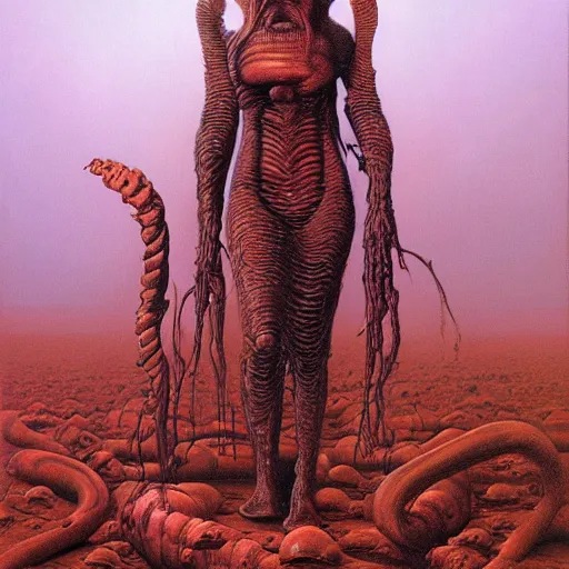 Prompt: the queen of mars by zdzisław beksiński, dariusz zawadzki, jeffrey smith and h.r. giger, oil on canvas, 8k highly professionally detailed, trending on artstation