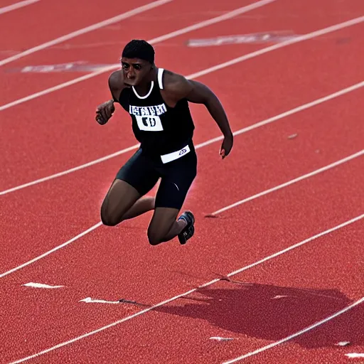 Image similar to track athlete running in an east stroudsburg university uniform, high detail, ultra realistic