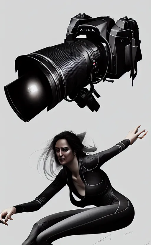 Image similar to concept dslr design by zaha hadid, highly detailed, digital painting, artstation, concept art, smooth, sharp focus, illustration, art by wlop, mars ravelo and greg rutkowski