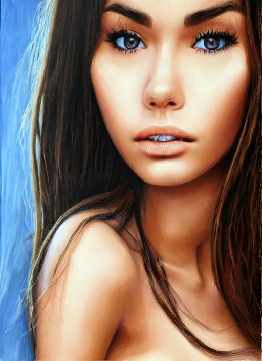 Image similar to Madison Beer realistic 3D portrait by ian spriggs