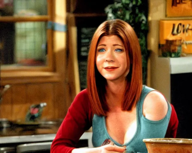 Image similar to beautiful still of Alyson Hannigan as Rachel Green on the TV show Friends