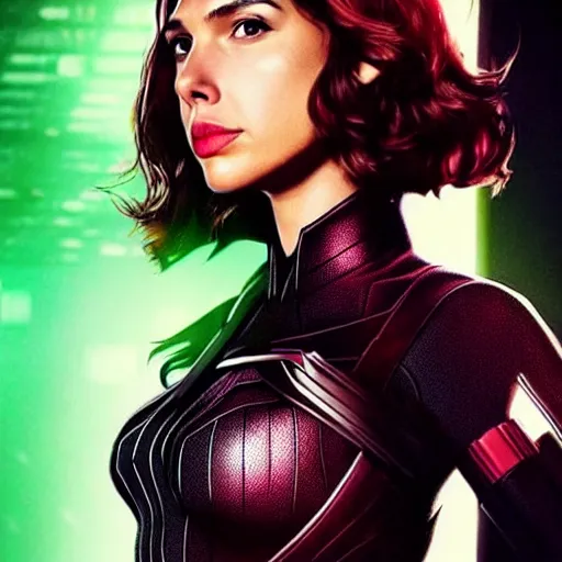 Prompt: gal gadot as blackwidow, face, full body photo, high detail, sakimichan