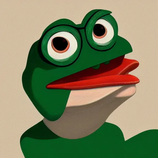 Prompt: pepe the frog face icon stylized minimalist breakfast at tiffany's, loftis, cory behance hd by jesper ejsing, by rhads, makoto shinkai and lois van baarle, ilya kuvshinov, rossdraws global illumination