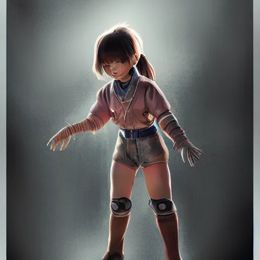 Image similar to a huge little girl drawn by yoshitomo nara, she is in fallout moscow concept art, 8 k photorealistic, hd, high details, trending on artstation inspired by beeple and yoshitomo nara. reimagined by industrial light and magic, behance hd, movie still. featured on cg society.