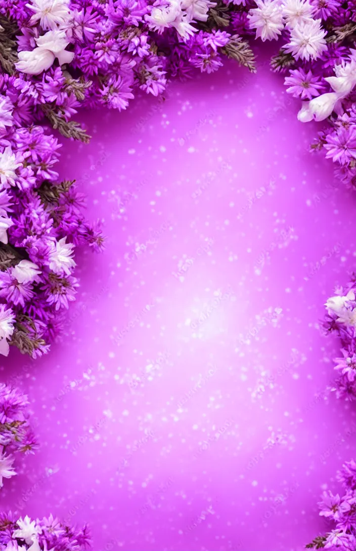 Prompt: bright cozy background image, soft pale - purple flowers, white background, dreamy lighting, background, photorealistic, printable, backdrop for obituary text, royalty free