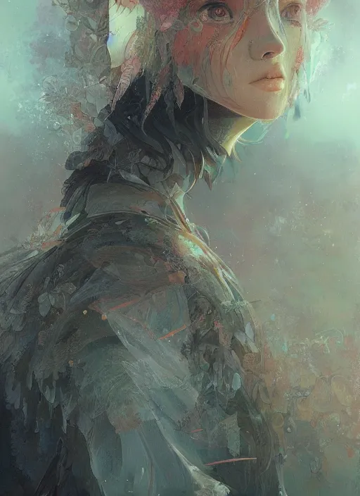 Image similar to a portrait of a character in a scenic environment by Ross Tran and by Mikalojus Konstantinas Ciurlionis