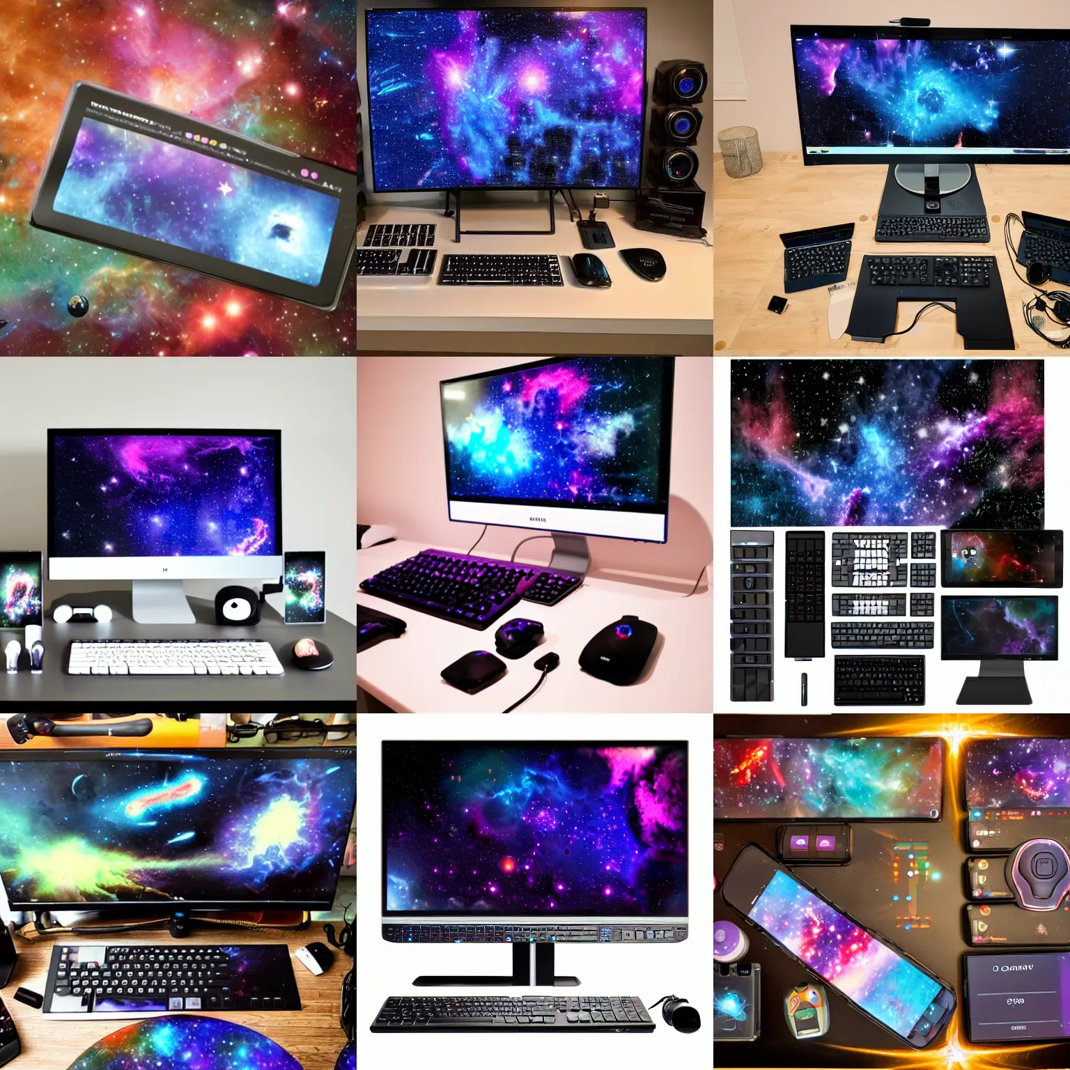 Prompt: a cosmic gaming-setup, galaxy, nebula