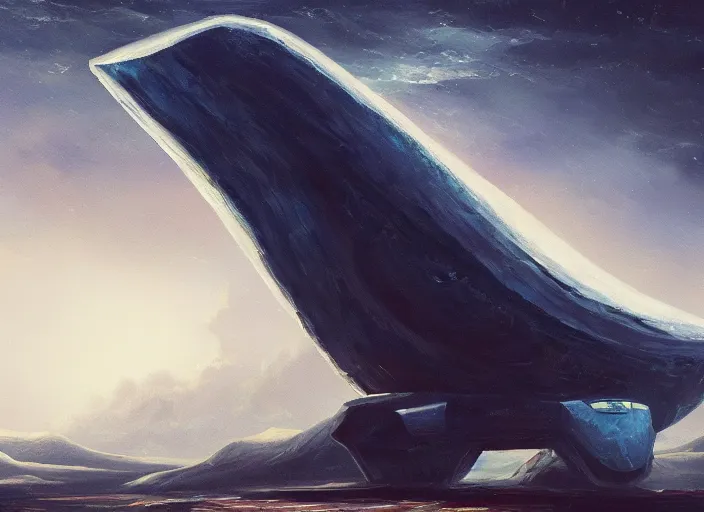 Image similar to close up still, monolith spaceship in the style of edgar alan poe, oil painting, trending on artstation, hd, 4 k, million of likes