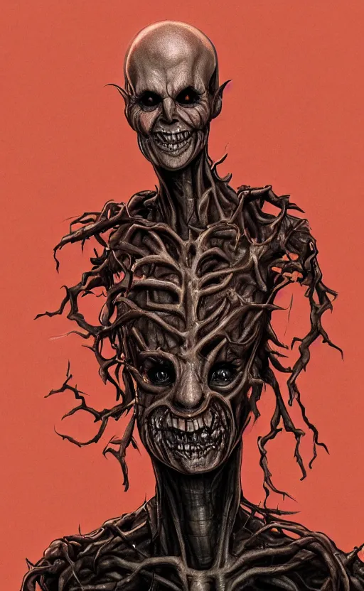 Image similar to full body portrait of Vecna from stranger things in the upside down, dynamic lighting, photorealistic, fantasy concept art, ambient lighting, atmospherical, stunning visuals, creative, cinematic, ultra detailed, trending on art station