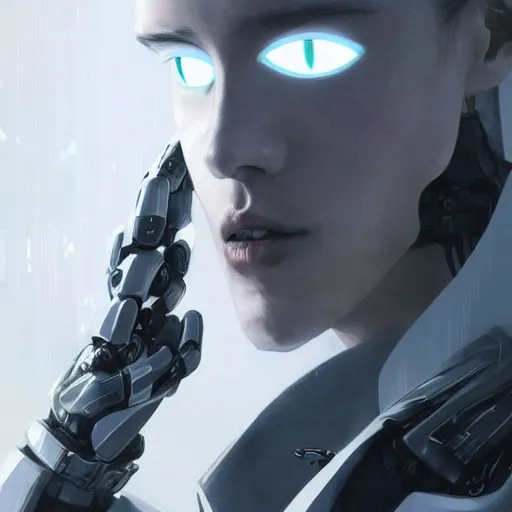 Prompt: portrait of a character with many robotic eyes, wearing sleek clothes, wearing a flowing white tailcoat, wearing a futuristic insectoid armored white mask with five circular lenses for eyes, many eyes, dramatic lighting, illustration by Greg rutkowski, yoji shinkawa, 4k, digital art, concept art, trending on artstation