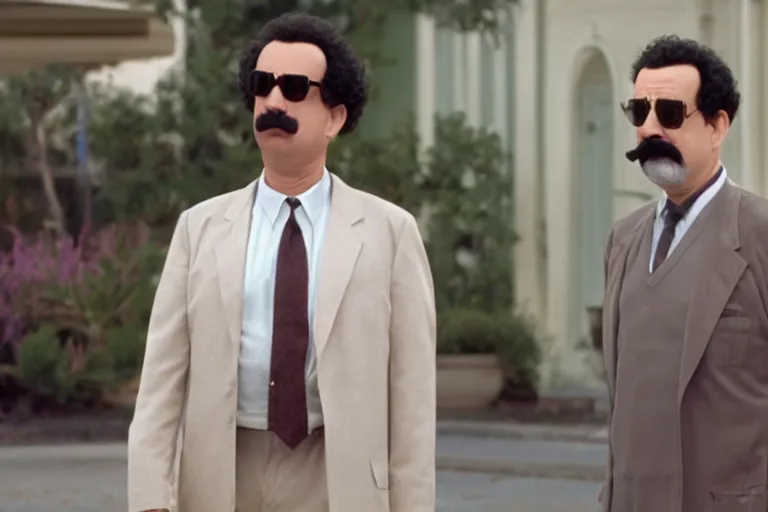 Image similar to Tom Hanks cosplaying as Borat, 8k resolution