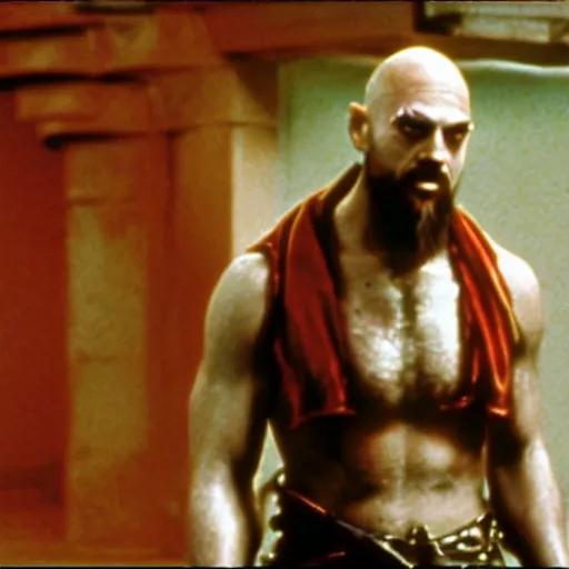 Prompt: movie still from Kratos in the fifth element