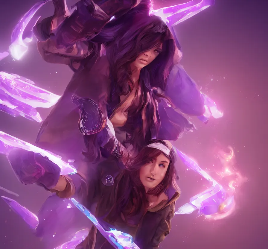 Image similar to solo young mage + brown hair + purple futuristic clothes, instagram, ue 5, ue 6, unreal engine 5, wallpaper, 8 k, ultra detailed, by popular digital artist, artstation