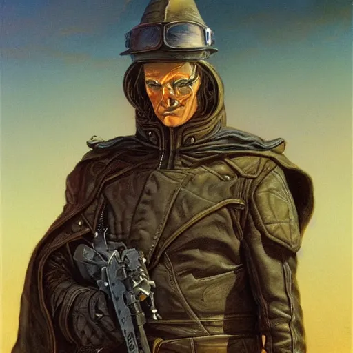 Image similar to Portrait of a sci-fi outlaw, by Gerald Brom