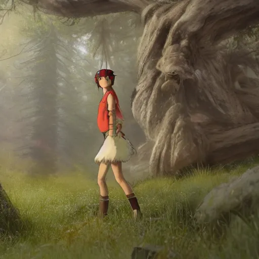 Image similar to princess mononoke rendered in redshift, ILM