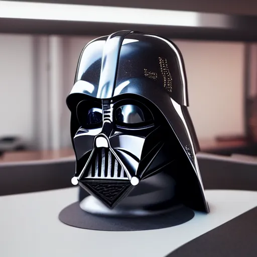 Image similar to A still of a Darth Vader shaped coffee machine, 4k, photograph, photoreal, ultra realistic, highly detailed, professional lighting