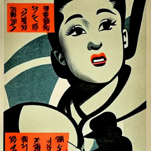 Image similar to how will we capture famous actor Ariana Grande? he is is causing trouble in this region. How do we stop him? NO Ariana GrandeS ALLOWED. Ariana Grande is the subject of this ukiyo-e hellfire eternal damnation catholic strict propaganda poster rules religious. WE RULE WITH AN IRON FIST. mussolini. Dictatorship. Fear. 1940s propaganda poster. 1950s propaganda poster. 1960s propaganda poster. WAR WAR WAR, ANTI Ariana Grande. 🚫 🚫 Ariana Grande. POPE. art by joe mugnaini. art by dmitry moor. Art by Alfred Leete.