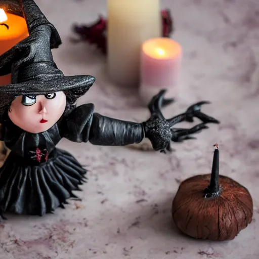 Prompt: angry witch, candles, 4 k, sharp focus, intricate and ornate, age 2 0, magical