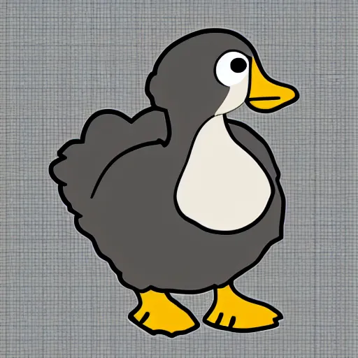 Image similar to cute goose, cute face, full body, chubby, sticker concept design