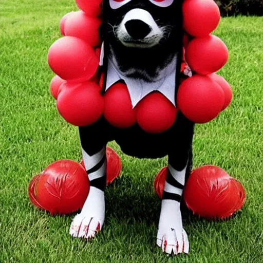 Prompt: a canine Pennywise, realistic