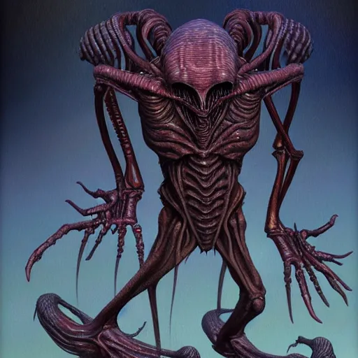 Image similar to aliens from the second edition of barlowe's guide to extraterrestrials, highly detailed, photorealistic, artstation, highly detailed, oil painting, dramatic lighting, award - winning, accurate anatomy