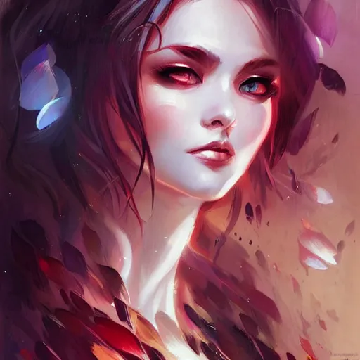 Prompt: artwork woman by Ross Tran,