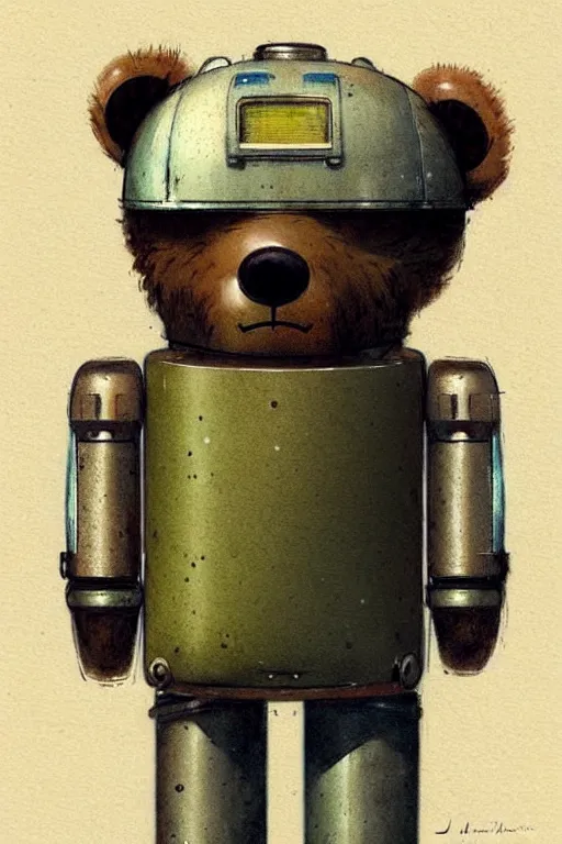 Prompt: ( ( ( ( ( 1 9 5 0 s retro future android robot bear. muted colors. ) ) ) ) ) by jean - baptiste monge,!!!!!!!!!!!!!!!!!!!!!!!!!