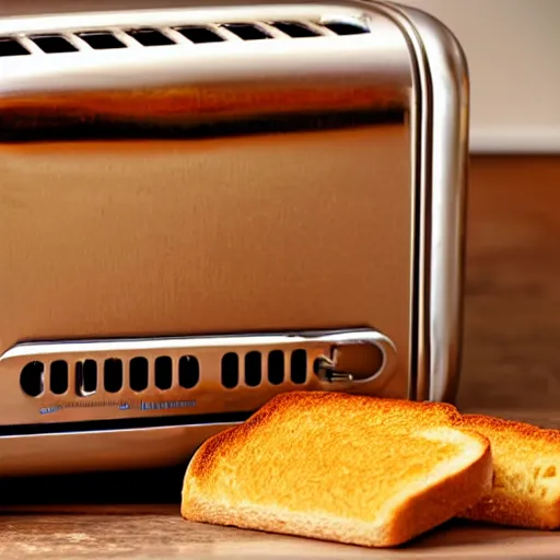 Prompt: a toaster made of toast