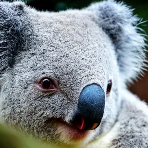 Prompt: a guy looks in the mirror and sees a koala