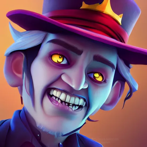 Image similar to Johnny Depp as a Clash Royale character, mattepainting concept Blizzard pixar maya engine on stylized background splash comics global illumination lighting artstation lois van baarle, ilya kuvshinov, rossdraws