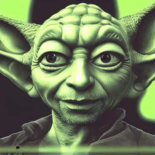 Image similar to thom yorke as yoda from star wars