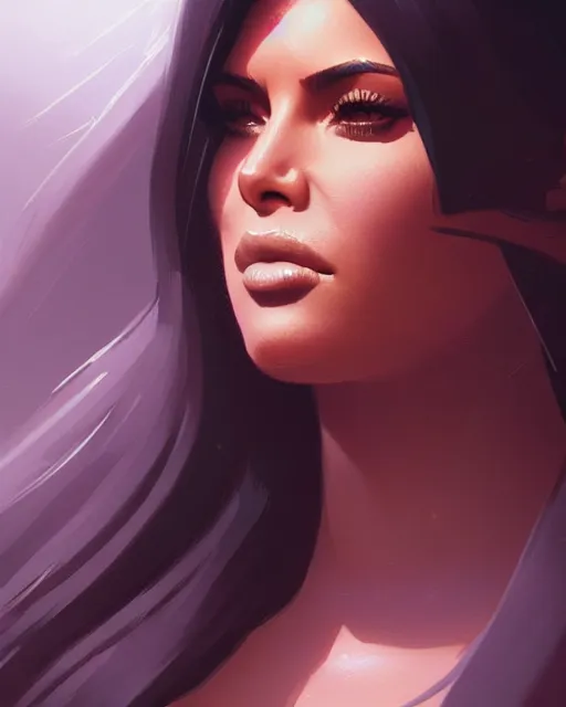 Image similar to Kim Kardashian, medium shot close up, details, sharp focus, illustration, by Jordan Grimmer and greg rutkowski, Trending artstation, pixiv, digital Art