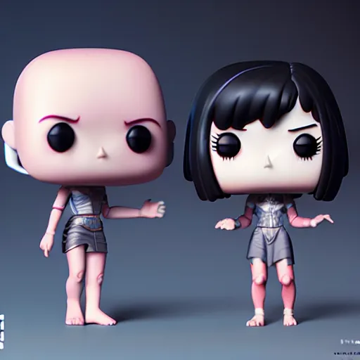 Image similar to funko pop, by tom bagshaw and ilya kuvshinov, rtx rendering, octane render 1 2 8 k, maya, extreme high intricate details by wlop, digital anime art by ross tran, medium shot, composition by sana takeda, dramatic lighting by greg rutkowski