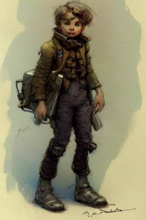 Image similar to ( ( ( ( ( 2 0 5 0 s retro future 1 0 year old boy super scientest in space pirate mechanics costume full portrait. muted colors. ) ) ) ) ) by jean baptiste monge, rudolph belarski!!!!!!!!!!!!!!!!!!!!!!!!