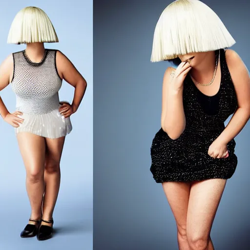 Image similar to Sia Furler photoshoot full body