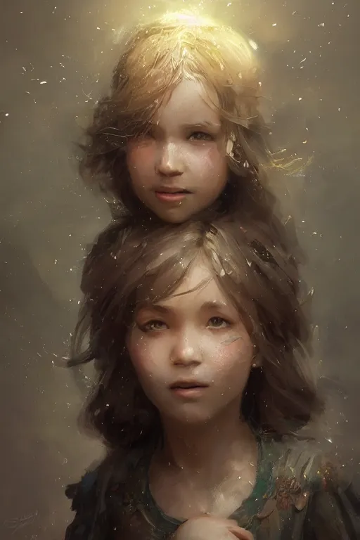 Image similar to Atlantis little girl, joyful, close-up portrait, intricate, elegant, volumetric lighting, scenery, digital painting, highly detailed, artstation, sharp focus, illustration, concept art, ruan jia, steve mccurry