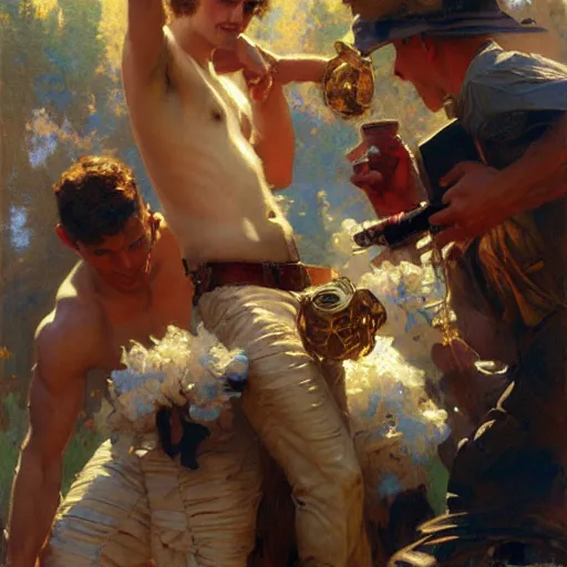 Image similar to 2 legit 2 quit, painting by gaston bussiere, craig mullins, j. c. leyendecker