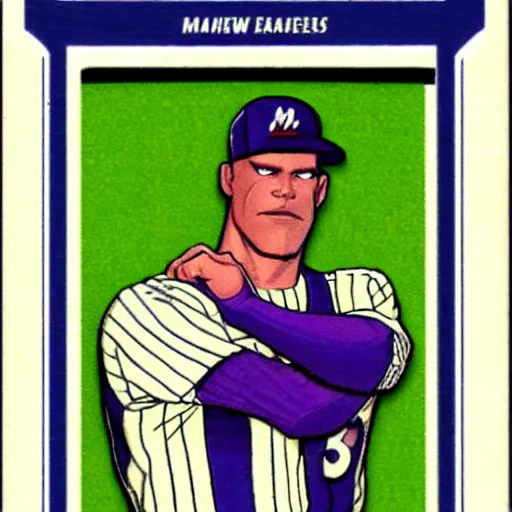 Prompt: Thanos rookie baseball card for the Milwaukee Brewers,