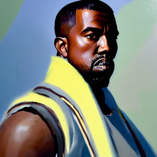 Prompt: Greg Manchess portrait painting of kanye west as fuedal lord as Overwatch character, wacky, medium shot, asymmetrical, profile picture, Organic Painting, sunny day, Matte Painting, bold shapes, hard edges, street art, trending on artstation, by Huang Guangjian and Gil Elvgren and Sachin Teng
