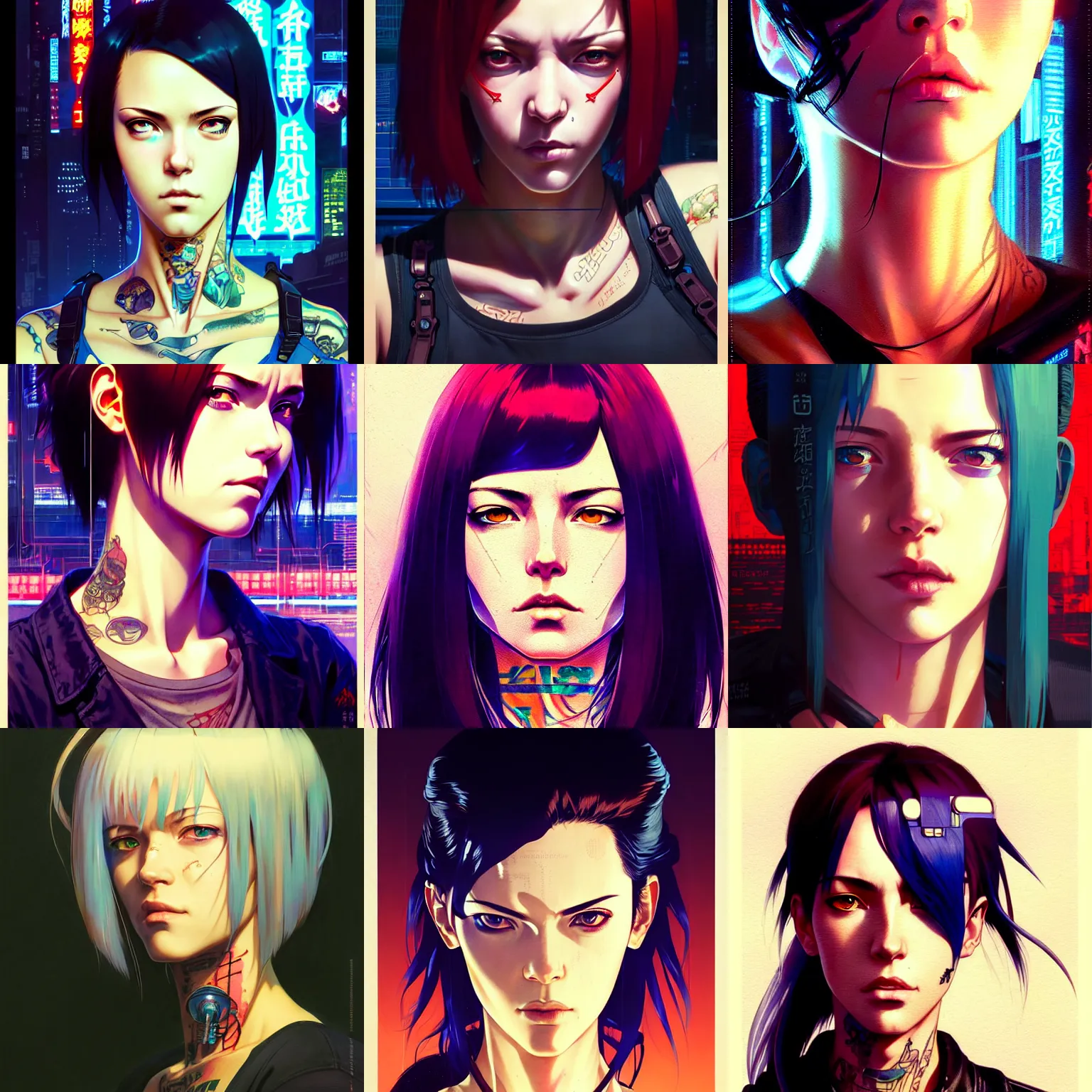 Prompt: portrait of a cyberpunk tattooed barmaid, fine - face, realistic shaded perfect face, fine details. anime. realistic shaded lighting poster by ilya kuvshinov katsuhiro otomo ghost - in - the - shell, magali villeneuve, artgerm, jeremy lipkin and michael garmash and rob rey